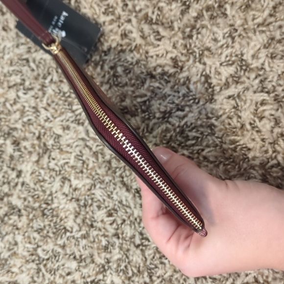 Kate Spade Lucy small floral grenache Spade logo zip wristlet wallet - Picture 8 of 11